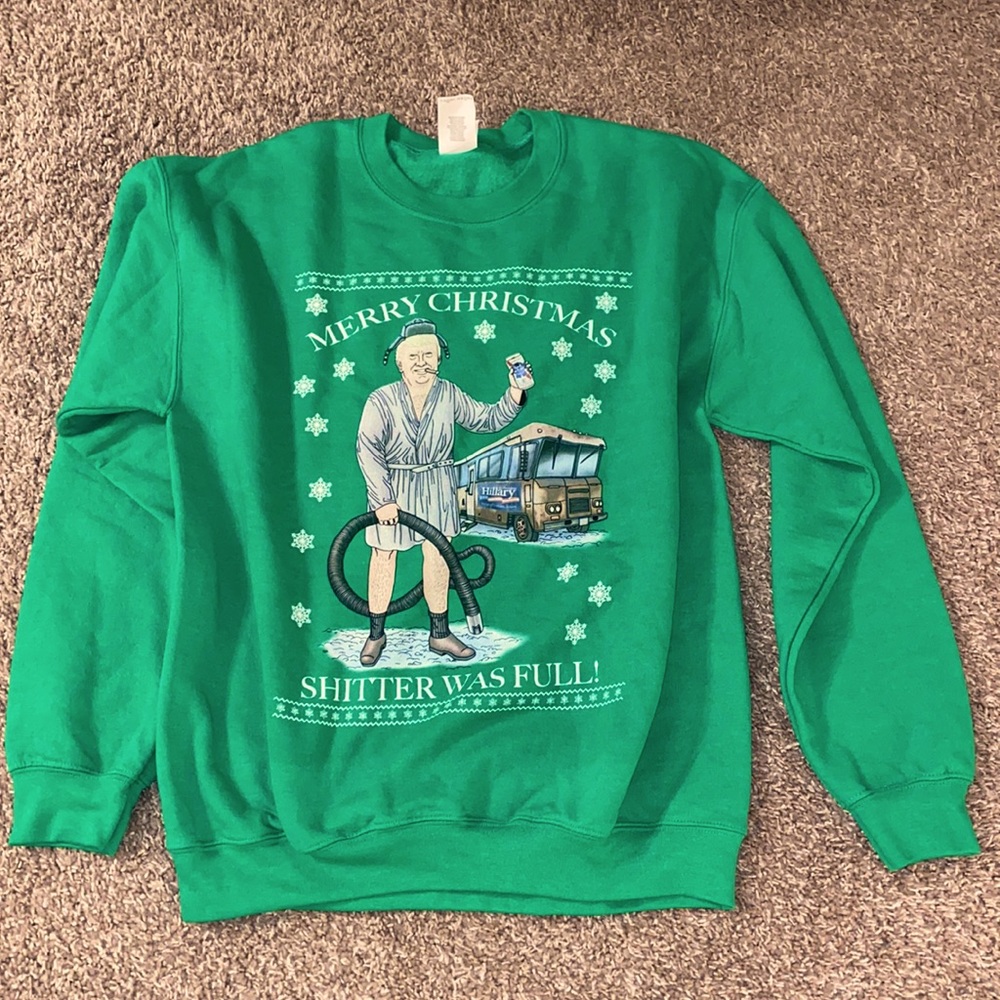 Political Christmas sweatshirt Donald Trump and Hillary Clinton